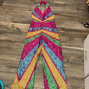 Nasty Gal Multicolor Sequin Jumpsuit